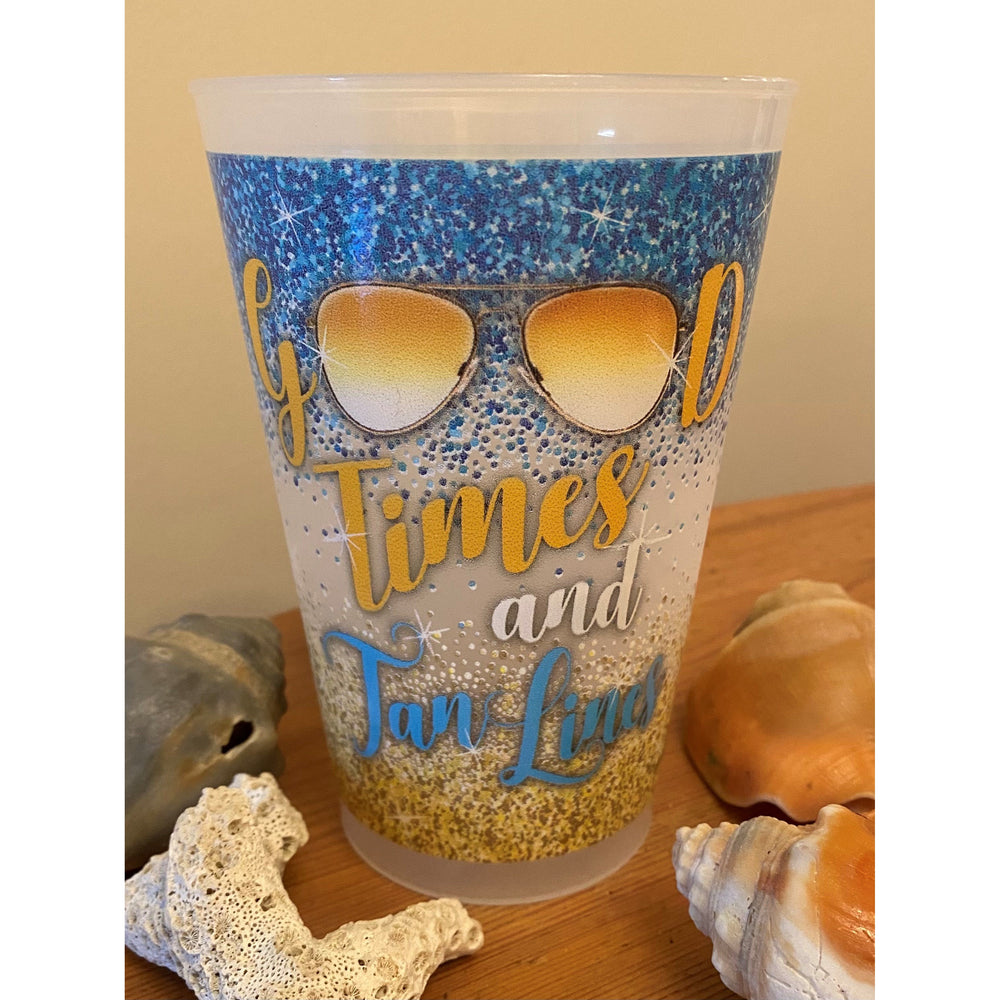 Good Times and Tan Lines 20oz Frost Flex cups with Full Digital wrap (pk of 20)