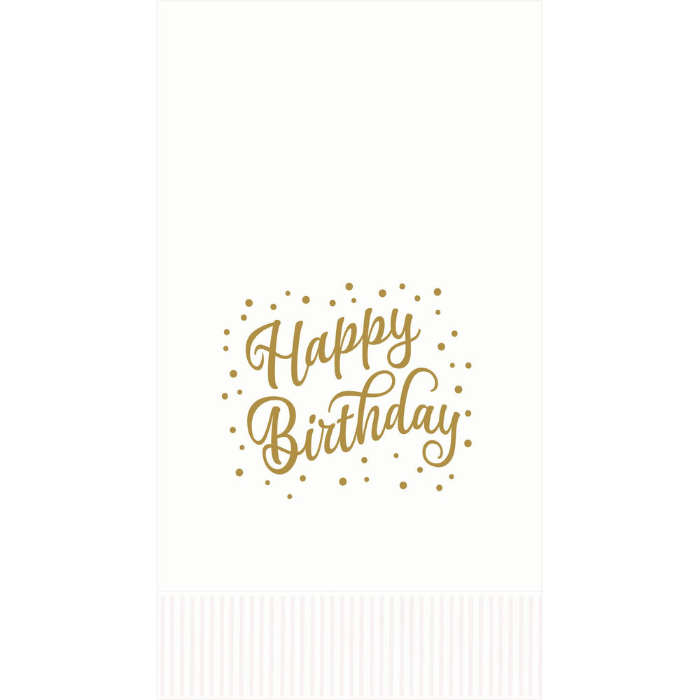 "Happy Birthday" White Guest Towels (pk of 25)