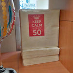 "Keep Calm You're Only 50" Beverage Napkins (pk/25) - Party Cup Express