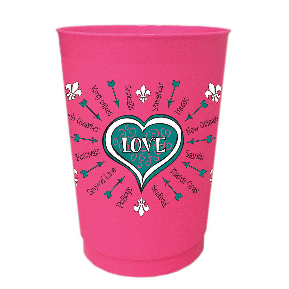 'Love NOLA Love' HOT PINK Valentine's Frost Flex Cups