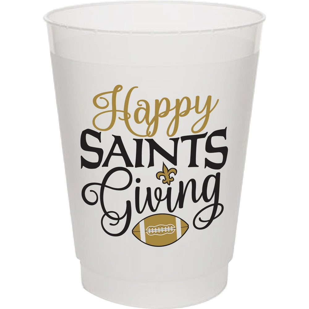 "Happy Saintsgiving" 16oz Frost Flex cups (sleeve of 25 cups)