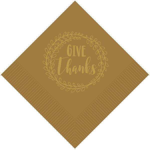 "Give Thanks" Beverage Napkins - Party Cup Express