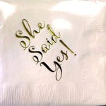 "She Said Yes!" Beverage Napkins - Party Cup Express